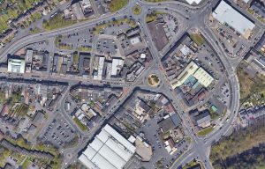 An aerial photograph of the proposed site of Blackheath bus interchange