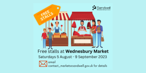 Free stalls at Wednesbury Market