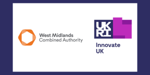 UKRI Innovate logo and West Midlands Combined Authority