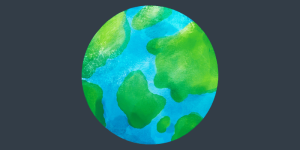 Artistic rendering of planet Earth in watercolour, to celebrate Earth Day 2024