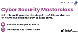 A screenshot of a flyer for a cyber security masterclass.